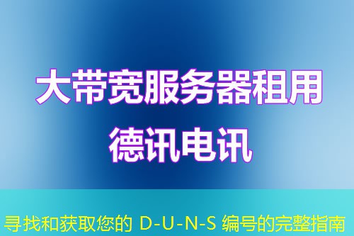 寻找和获取您的 D-U-N-S 编号的完整指南