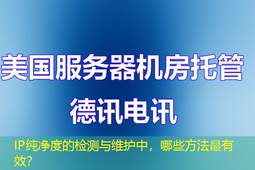 IP纯净度的检测与维护中，哪些方法最有效？
