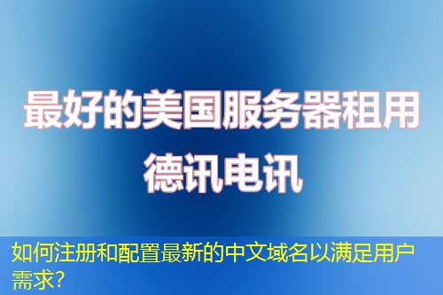 如何注册和配置最新的中文域名以满足用户需求？